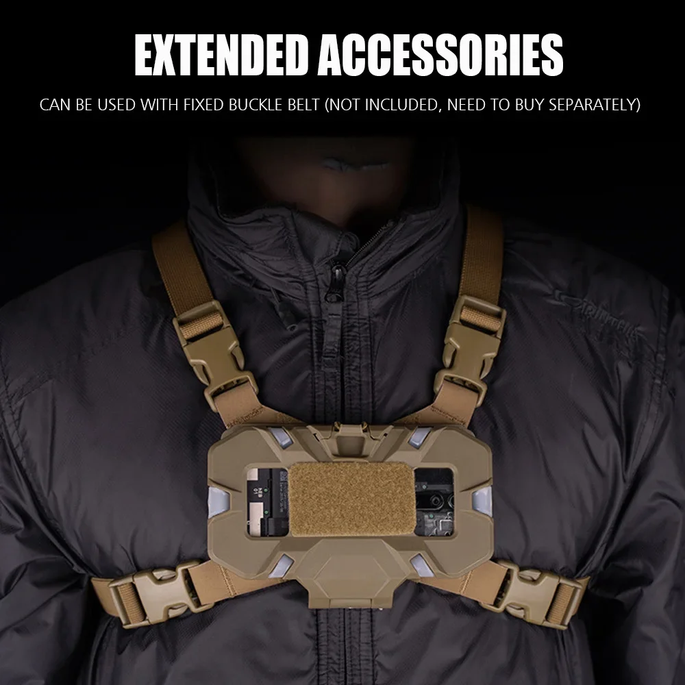 Soporte táctico para teléfono móvil, bolsa de administración, mapa, navegación, Molle, chaleco de caza, accesorios de pecho, bolsa plegable para