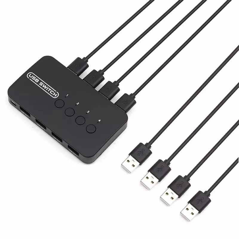 مفتاح kvm USB لـ 4 أجهزة كمبيوتر مشاركة أربعة أجهزة USB طابعة لوحة مفاتيح ماوس قرص U شاومي مي بوكس USB محور #4