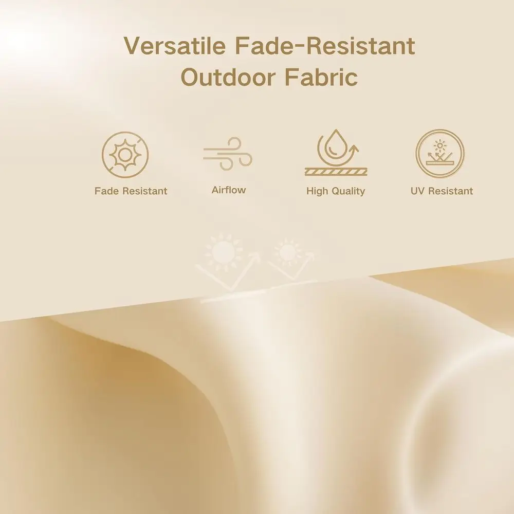 مظلة فناء باللون البيج مكونة من 12 ضلعًا مع رفع وقاعدة للسوق الخارجية وحمام السباحة والفناء الخلفي #6