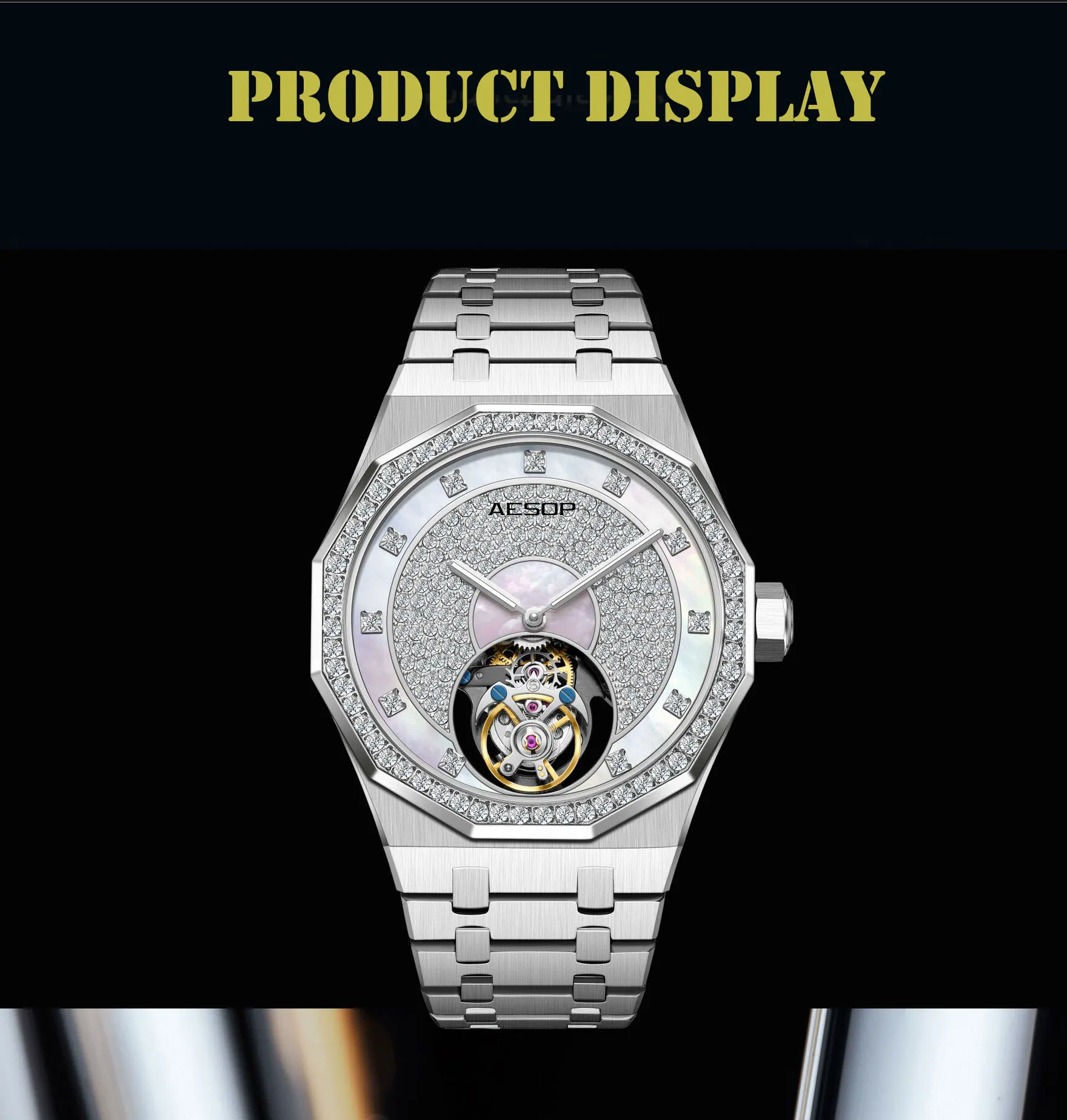 

AESOP Echte Fliegende Tourbillon Mechanische Skeleton Uhr Für Mann Luxus Wasserdichte Armbanduhren Saphir Spiegel Gradienten новый
