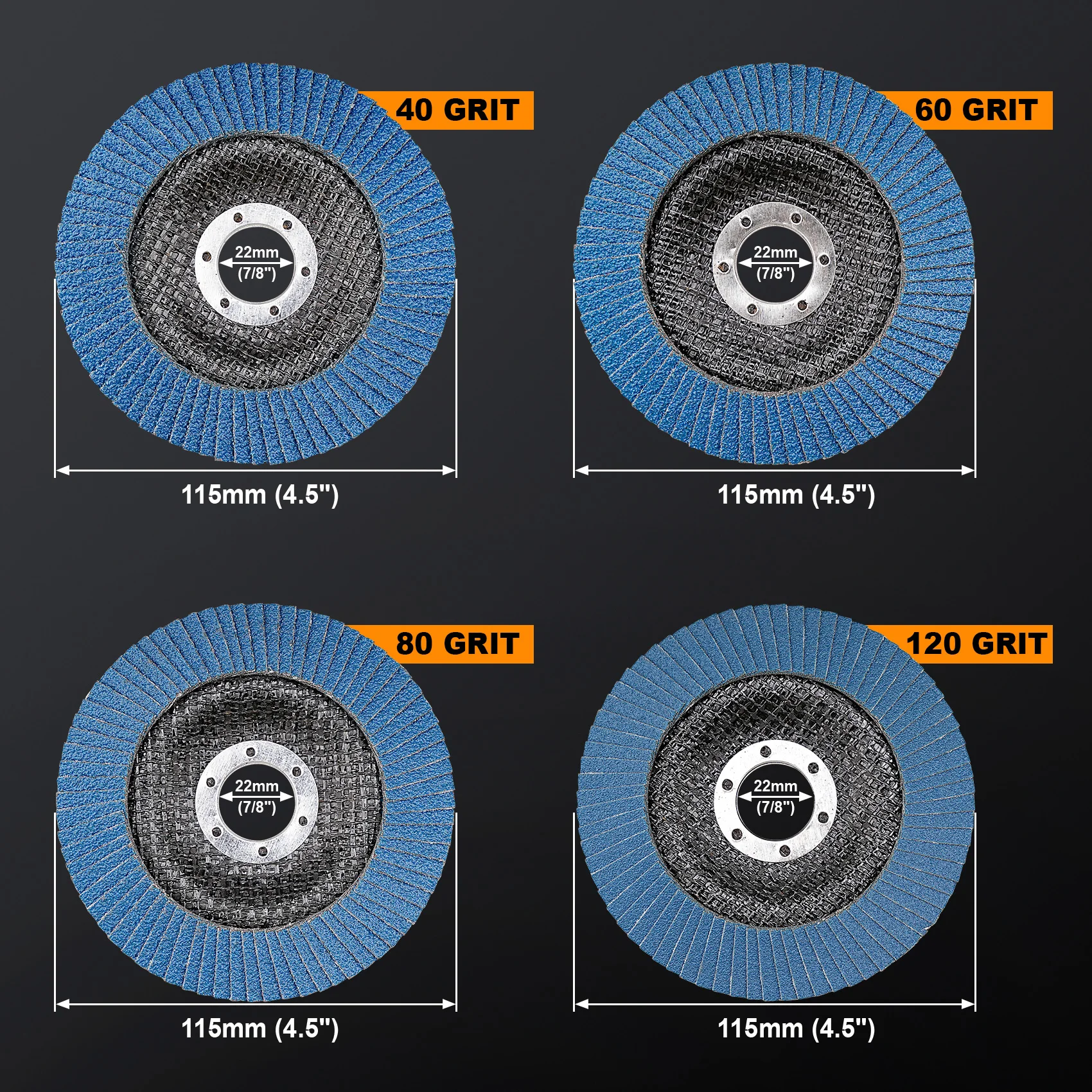 2/5pcs T29 Flap Discs 115mm Angle Grinder Sanding Discs 4.5 Inch Grinding Wheel Flap Discs for Metal Removal Abrasive Tool