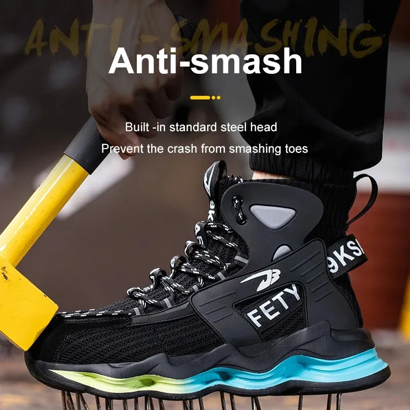 New Safety Shoes Puncture-Proof Work Sneakers Lightweight Work Shoes Men Steel Toe Shoe Safety Boots Indestructible Shoes