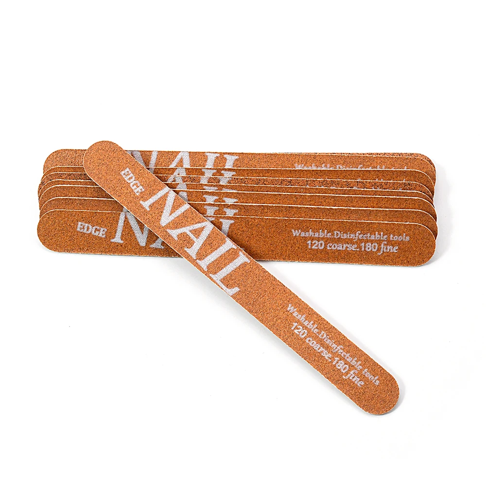 5/10 PCS Bruine Houten Nagelvijlen 120/180 Grit Rechtvormig Wasbaar Gladmakende Nagelranden Professionele Salon Manicure Gereedschap