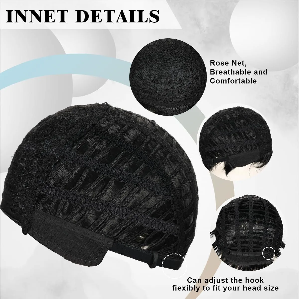 Czarna, krótka, kolczasta peruka syntetyczna dla mężczyzn - naturalny wygląd, do noszenia na co dzień