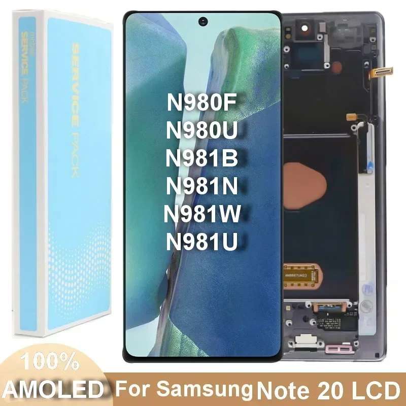 For Samsung Galaxy Note 20 AMOLED Screen N980F N981 N981F N981B N981U N981U1 N981W LCD Display Touch Screen Digitizer Assembly