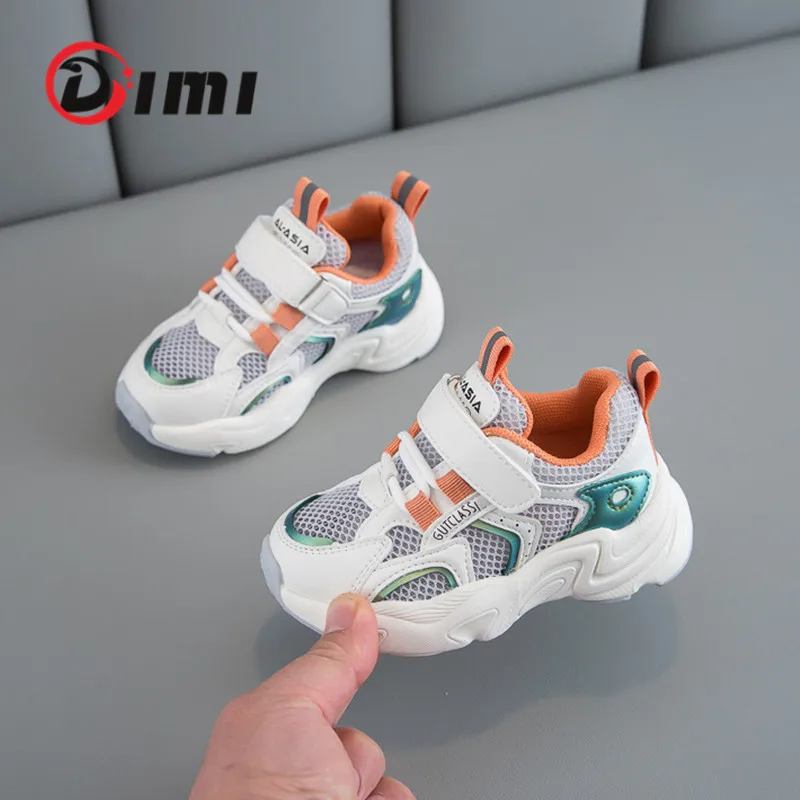 

DIMI 2023 Spring Chidren Casual Shoes Fashion Breathable Mesh Boys Girls Sport Shoes Soft Non-Slip Outdoor Kids Sneakers