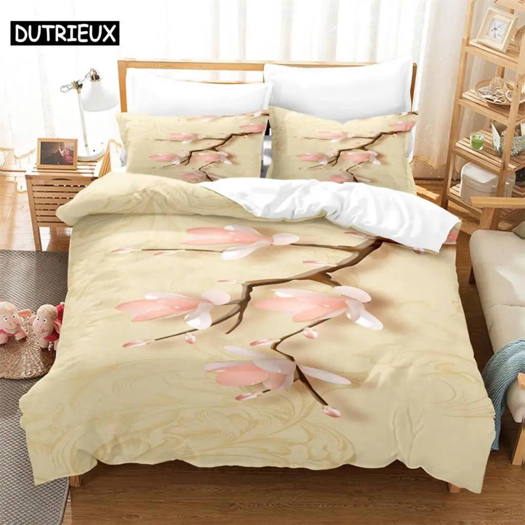 

3PCS Winter plum blossoms Bedding Sets Home Bedclothes Super King Cover Pillowcase Comforter Textiles Bedding Set