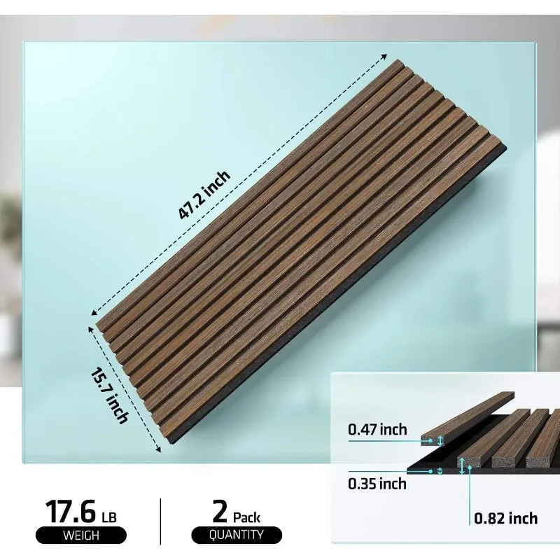 Sound Absorption Decorative Board Pet and Slatted Wood Veneer Acoustic Panel for Interor Wall and Ceiling
