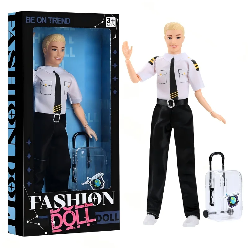 Fashion 11.5 Inch Male Doll Kids Toys Doctor Guitarist Singer Aircraft Commander Play Toy Best Birthday Present For Children DIY