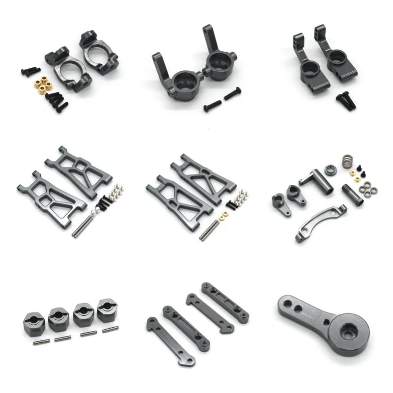 Acessório metálico ZD Racing DBX-10 RC 1/10 para carro de controle remoto, conjunto de peças cinza para copo de direção, barra de direção e suporte C