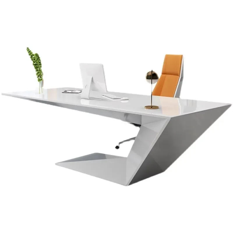 Computer Height Office Desk White Organizer Executive Modern Aesthetic Luxury Desk Ergonomic Mesa Escritorio