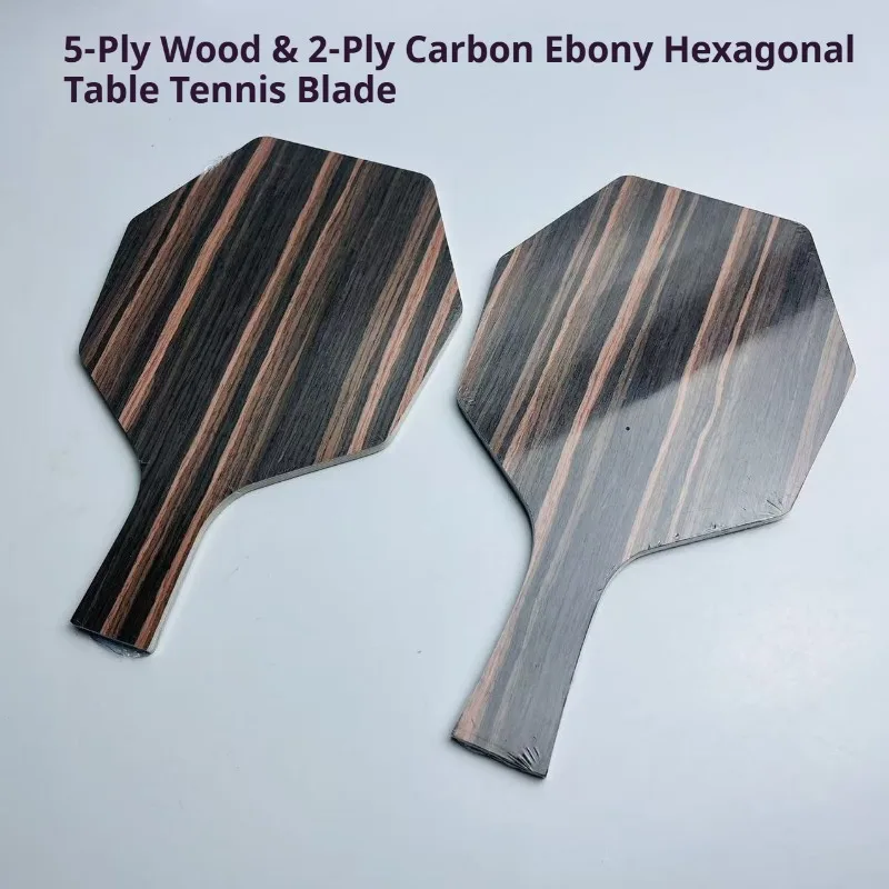 Hexagon DIY Table Tennis Blade 5 Wood + 2 Carbon Ebony Wood Professional Hexagon FL/CS Ping Pong Bat Paddle with FL/CS Handle