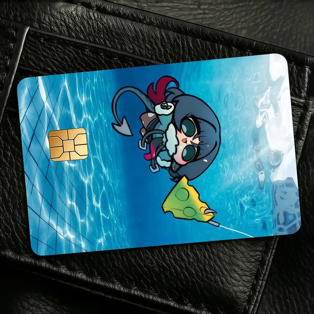 Jane Doe Zenless Zone Zero Credit Skin Cover Card Stickers 4PCS Film Bus Pass Front Decoration Bank Debit Waterproof