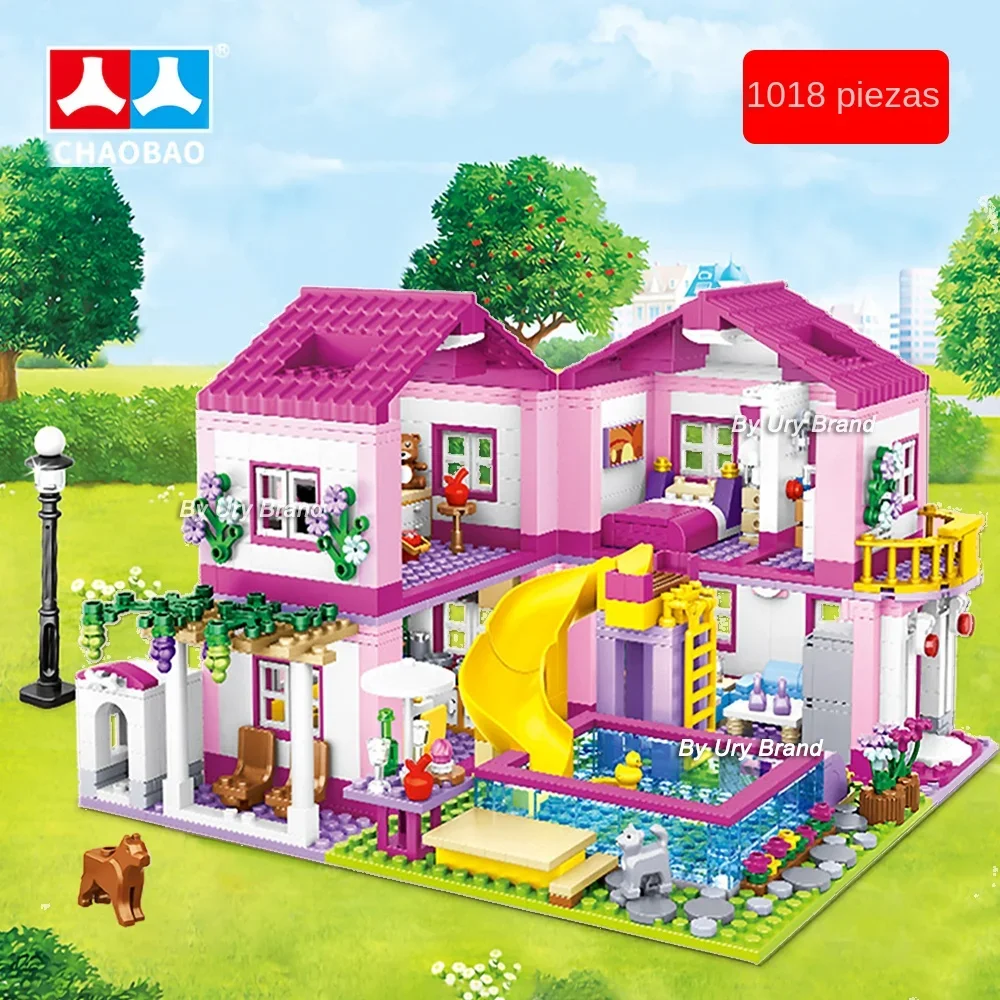 Ensembles de blocs de construction Friends City House Summer Holiday Villa Castle, figurines, piscine, jouets DIY pour enfants, filles, cadeau de Noël