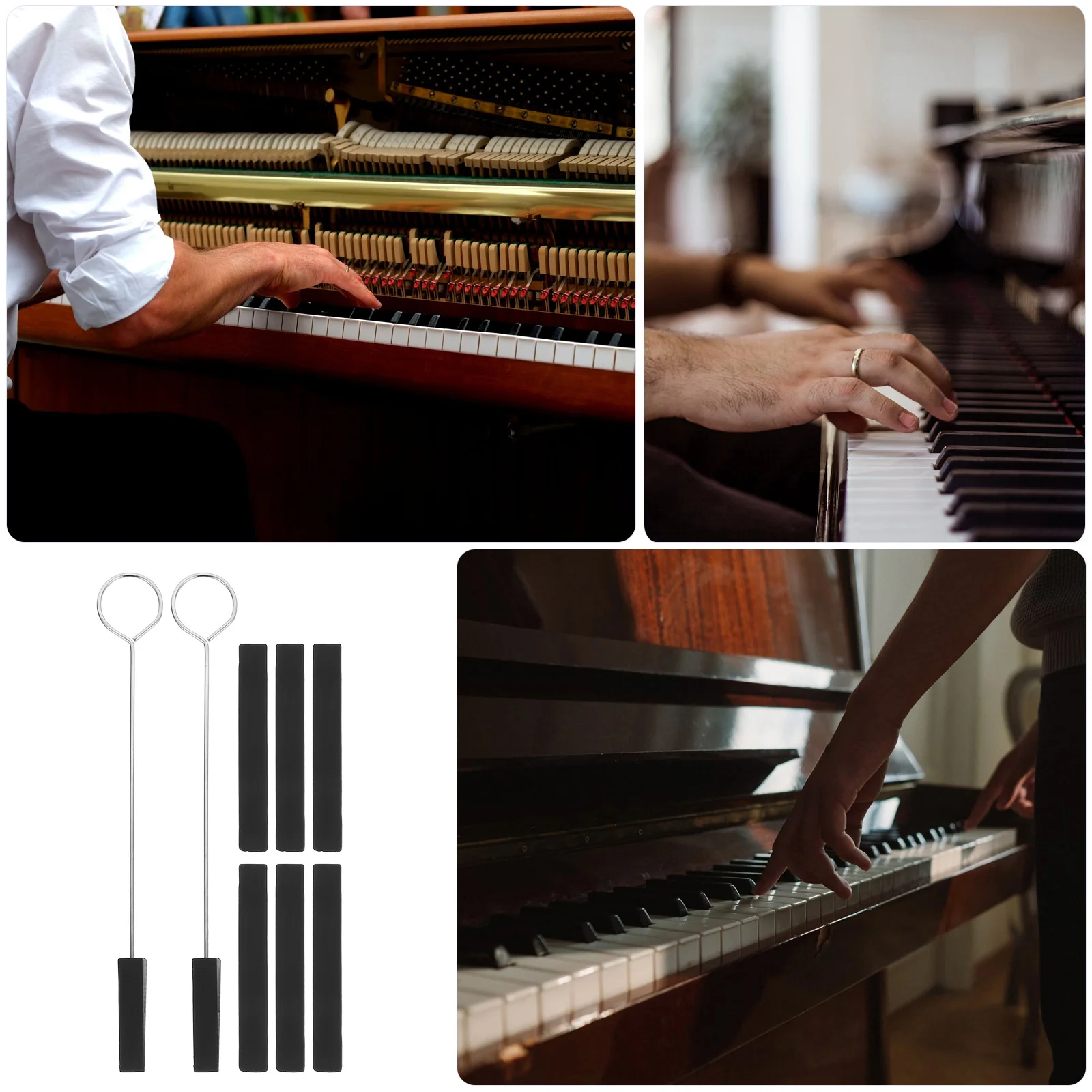 

1 Set Piano Tuning Tool Kit Mute Forks Long Strips Rubber Metal Professional Keyboard Instrument Repair Maintenance Equipment