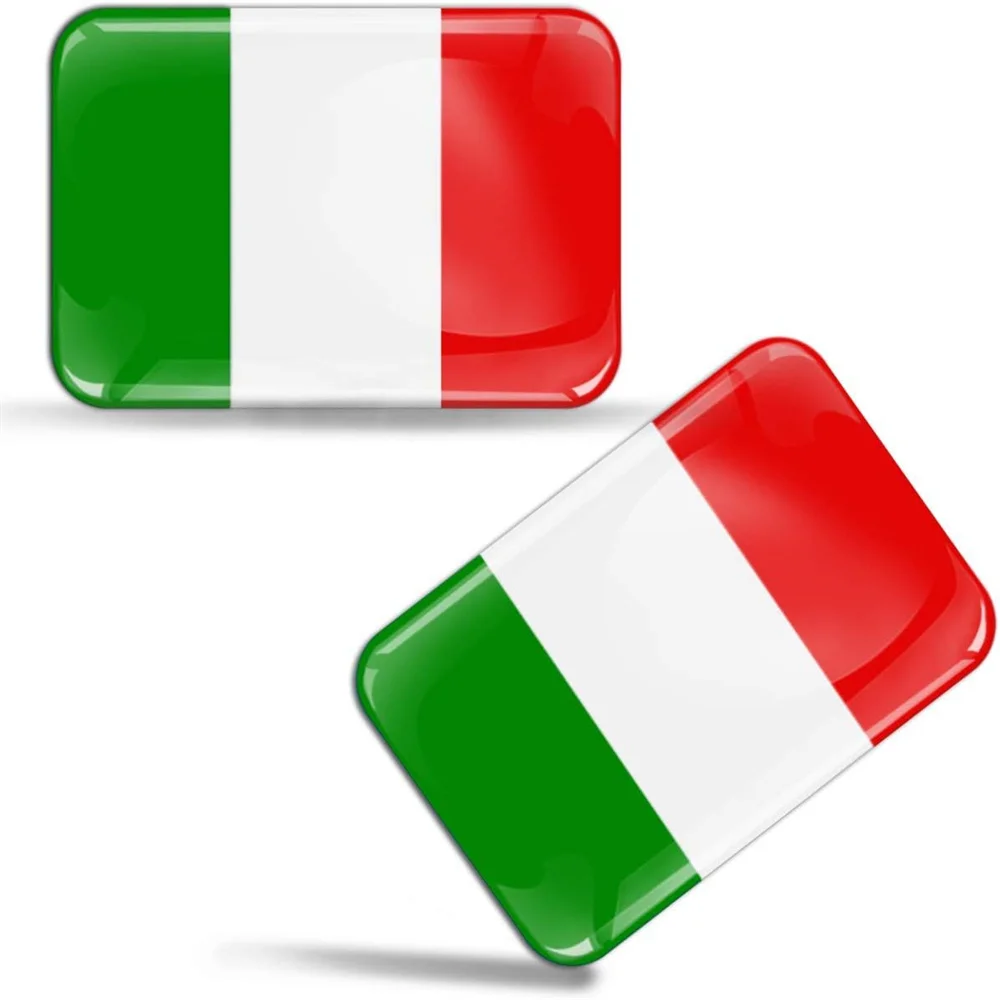 2 x 3d abobadado silicone adesivos decalques itália bandeira nacional italiana carro motocicleta capacete carro emblema