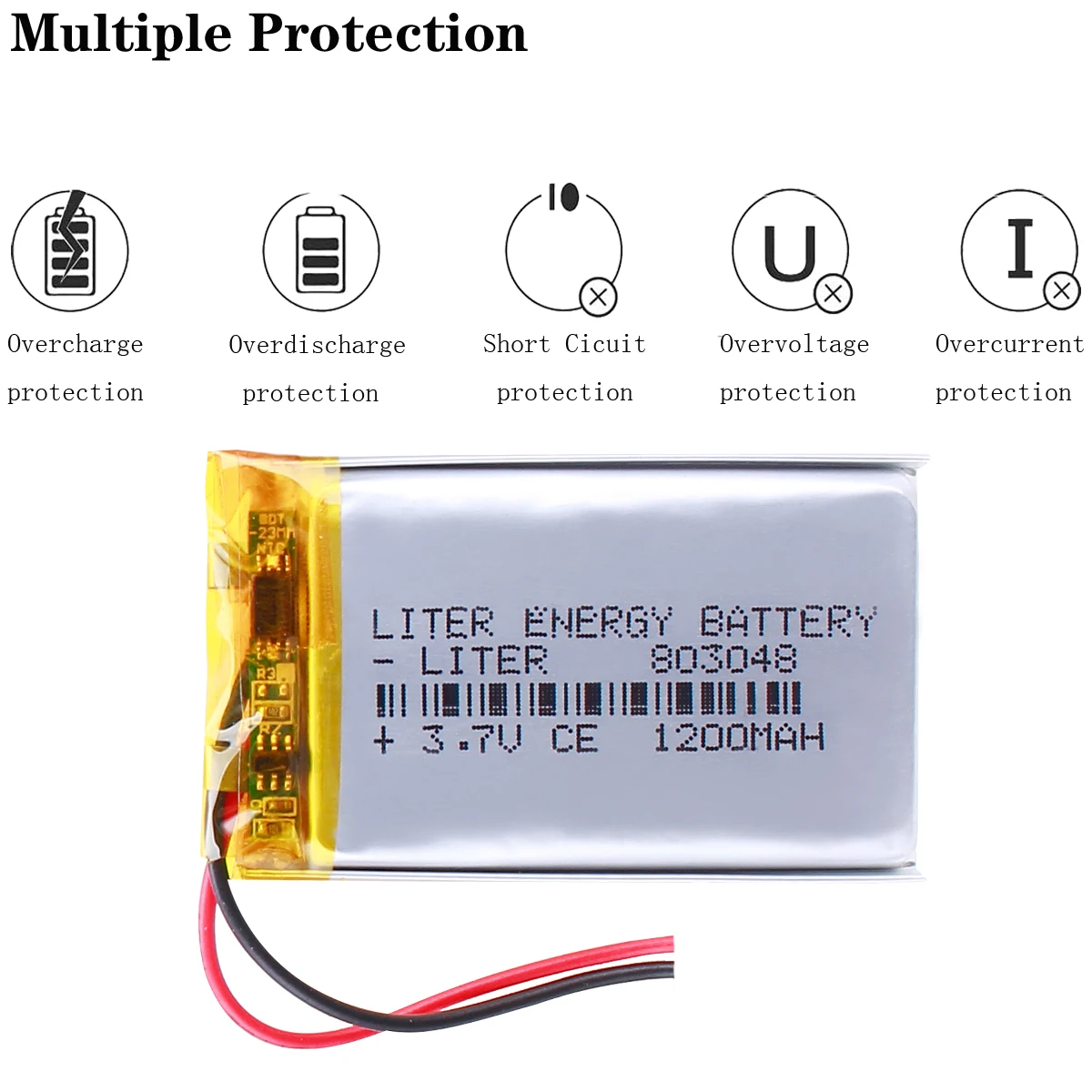Liter energy battery 803048 3.7V 1200MAH lithium polymer battery 803050 GPS navigator game sound