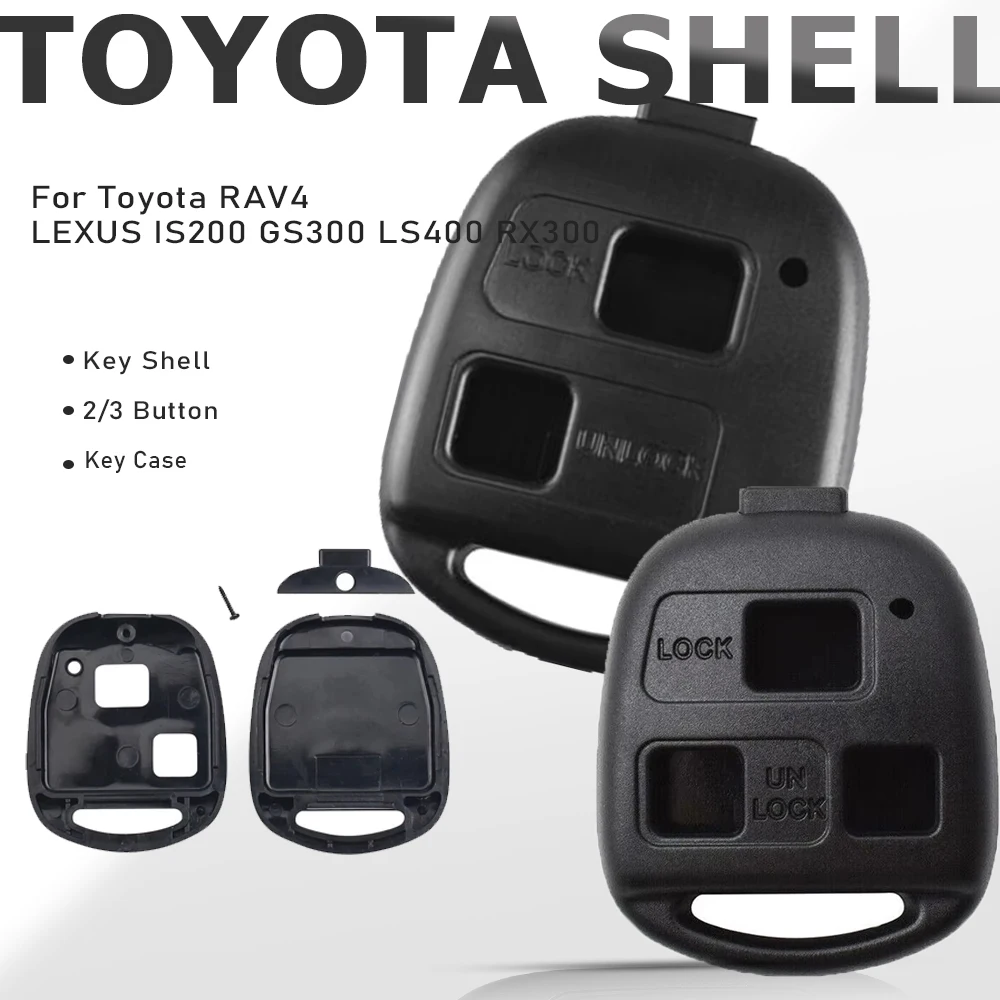 

Корпус для дистанционного ключа KEYECU с 2/3 кнопками для Toyota RAV4, Prado, Tarago, Corolla, Kluger, Avensis, для LEXUS IS200, GS300, LS400, RX300