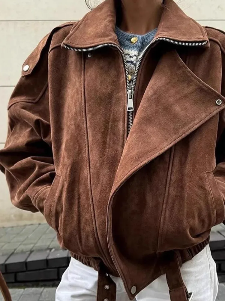 

Байкерские куртки, женская куртка, японская плиссированная вязаная утягивающая куртка из двух предметов, минималистичный весенне-осенний темперамент, молодежный сексуальный