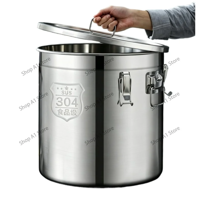 304 Stainless Steel Buckle Sealed Barrel, Leak Proof Portable Carry Bucket for Liquid Storage & Transportation