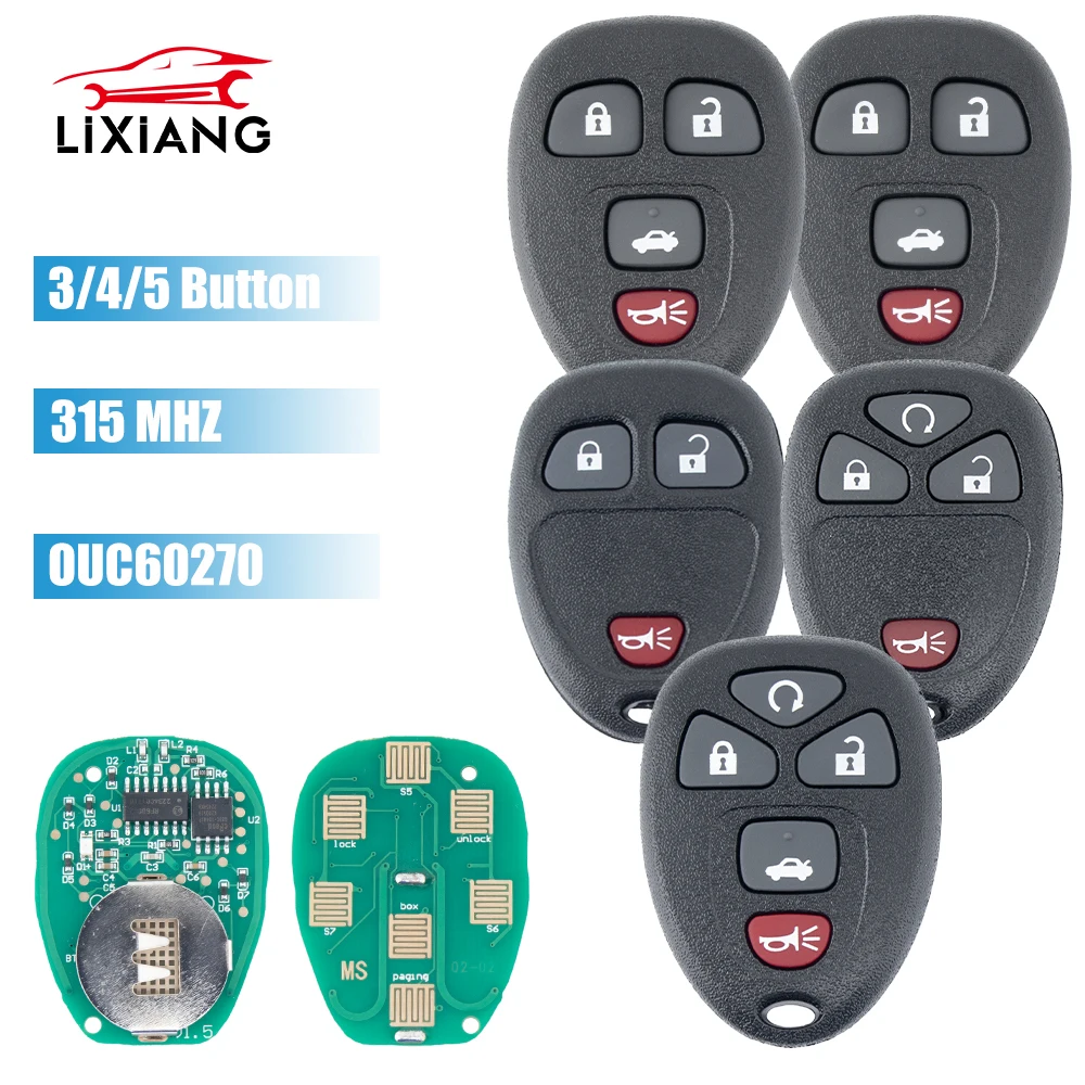 LIXIANG Remote Control Car Key 315/433Mhz OUC60270  Fob Entry For Buick For Chevrolet Tahoe Traverse GMC Yukon 2007 - 2013