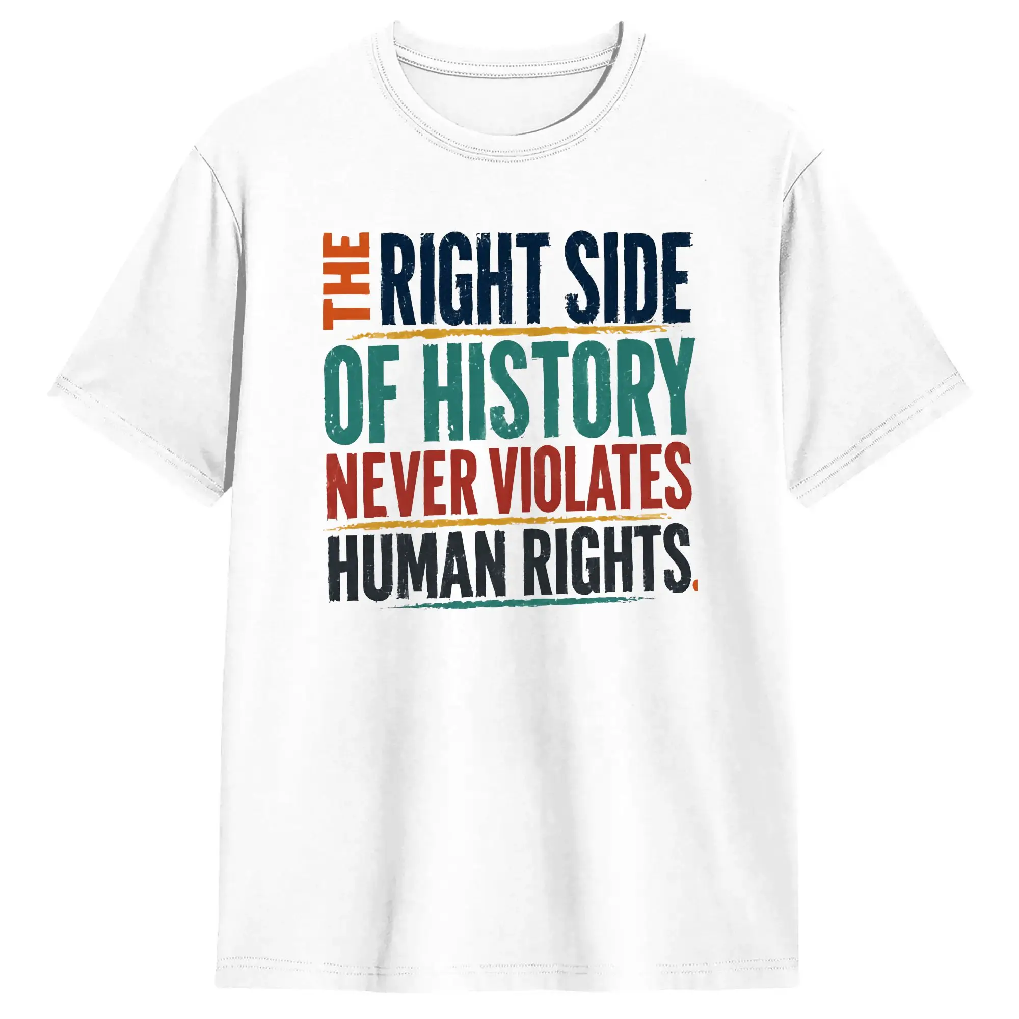Oversized T-Shirt The Right Side Of History Never Violates Human Rights Cotton T Shirts  Trendy Cool Tee Shirt Short Sleeve