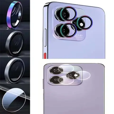 for ZTE Axon 60 50 Lite Blade V50 Design 4G Glass Lens Protector Tempered Glass Camera Cover Colorful Metal Ring Glass Hard Film