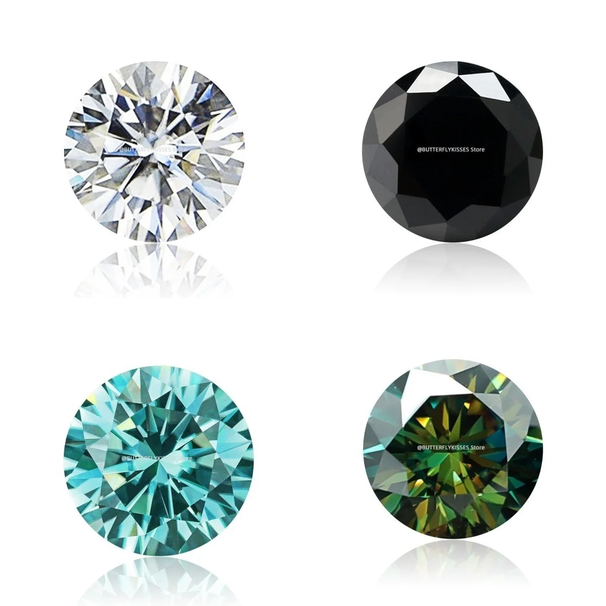 Butterflykiss 0,5/1CT Moissanit-Losesteine Günstigster D VVS1 Weiß Schwarz Grün Blau Runder Schliff Moissanita Laborgezüchteter Diamant – Detail 11
