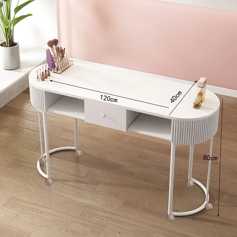 Nail Supplies Equipment Tables Professional Manicure Wheel Table Salon Makeup Storage Reception Nageltisch Desk Designer