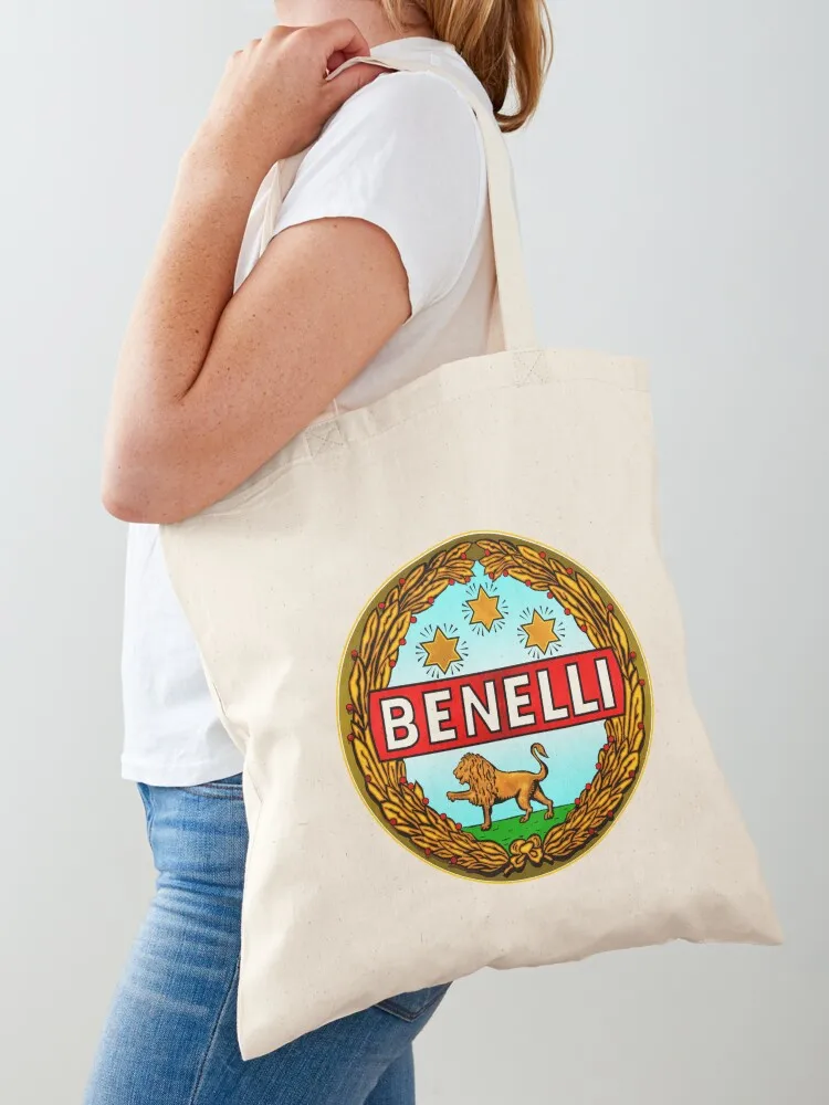 

Benelli Vintage Motorcycles Italy Tote Bag Canvas shoulder bag Women's beach bags Gift bag custom fabric