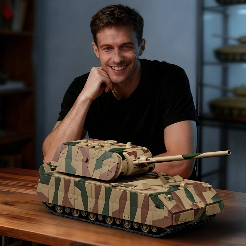 2688pcs Creative Military Heavy Tank Building Block Model 1:28 Military Vehicle DIY Assembly Model Bricks Toy for Boys Kids