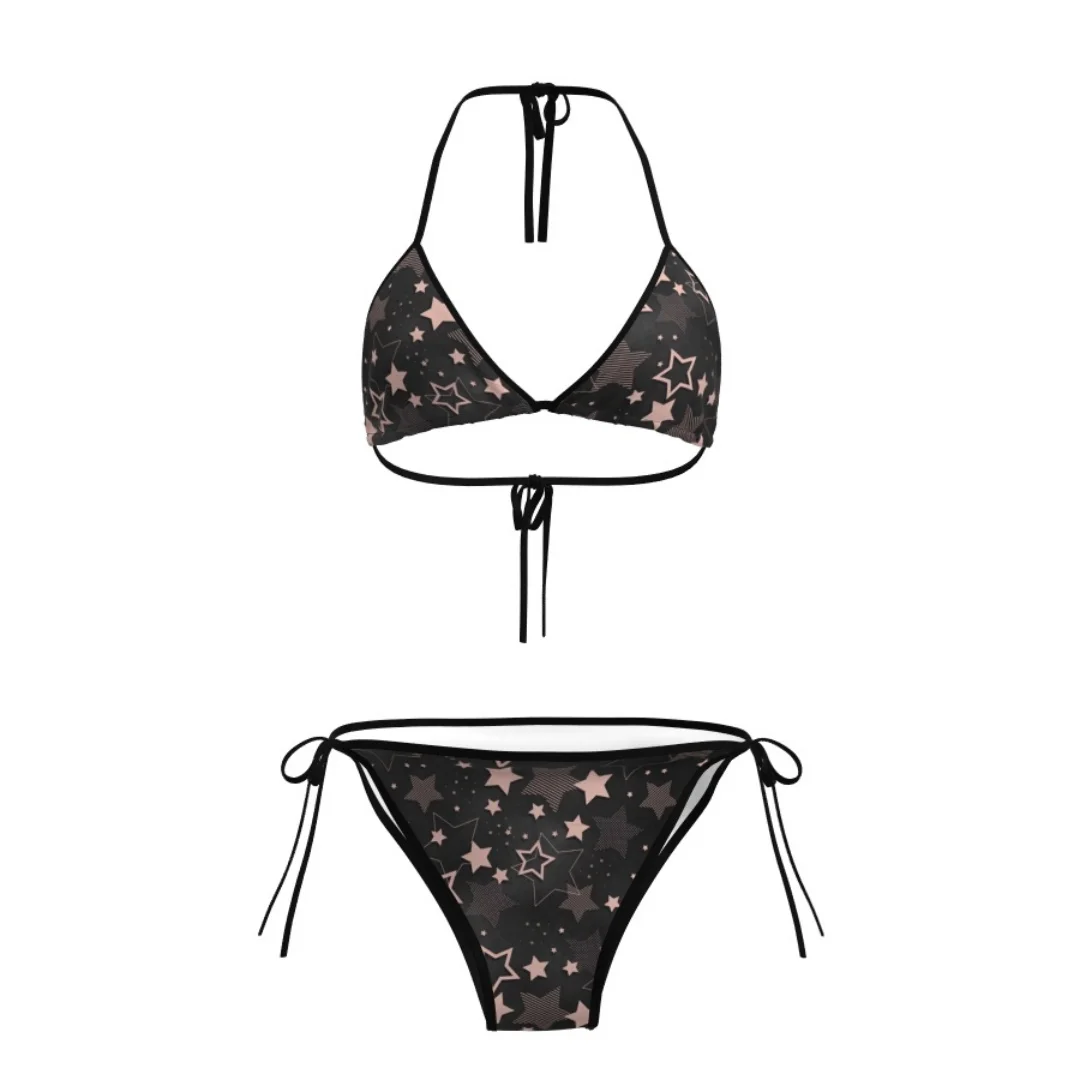 

Original Design Aesthetic Printed Bikini Sexy Fashion Versatile Hot Girl Split Resort Swimming Hot Spring Top