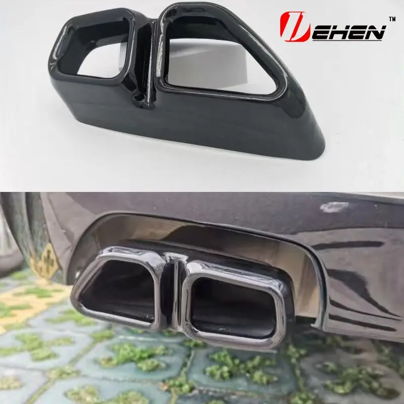 

2Pcs Car Tail Throat Frame Decoration Sticker Trim For BMW 5 6 Series G30 G38 G32 2017-2020 Exhaust Pipe Auto Accessories