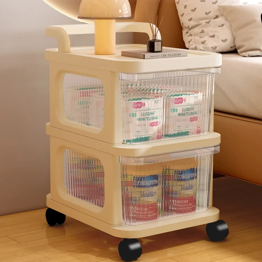 

# Многослойная акриловая прозрачная стойка для закусок с выдвижным ящиком, тележка для кухонного хранения, разные ящики, мобильная стойка для хранения и