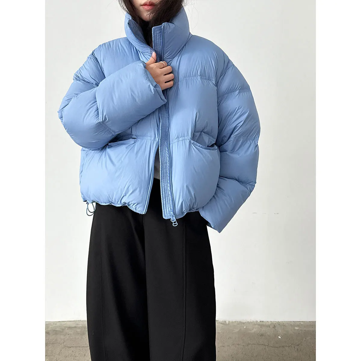 

Stand Collar Puff Jacket For Women 2025 Winter Duck Down Thickened Puffer Coat