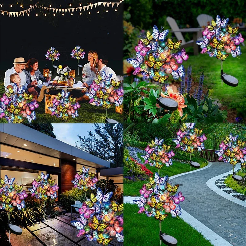 

Ground Plug Garden Lights Solar Outdoor Light Solar Simulation Flower Butterfly Lawn Lights Wedding Holiday Courtyard Decoration