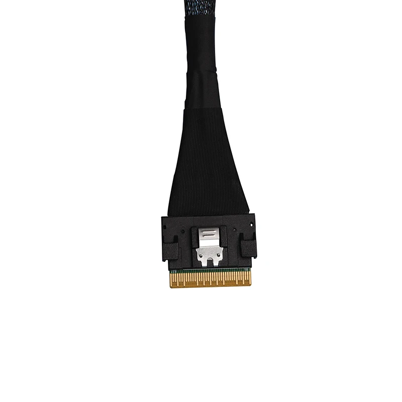 PCIE4.0x8 SFF8654 auf SFF8654 Stecker auf Stecker Datenkabel Slimsas 8X SFF8654 X8 GEN4 sas4.0 Versilbertes Kabel für GPU-Grafikkarte – Detail 4