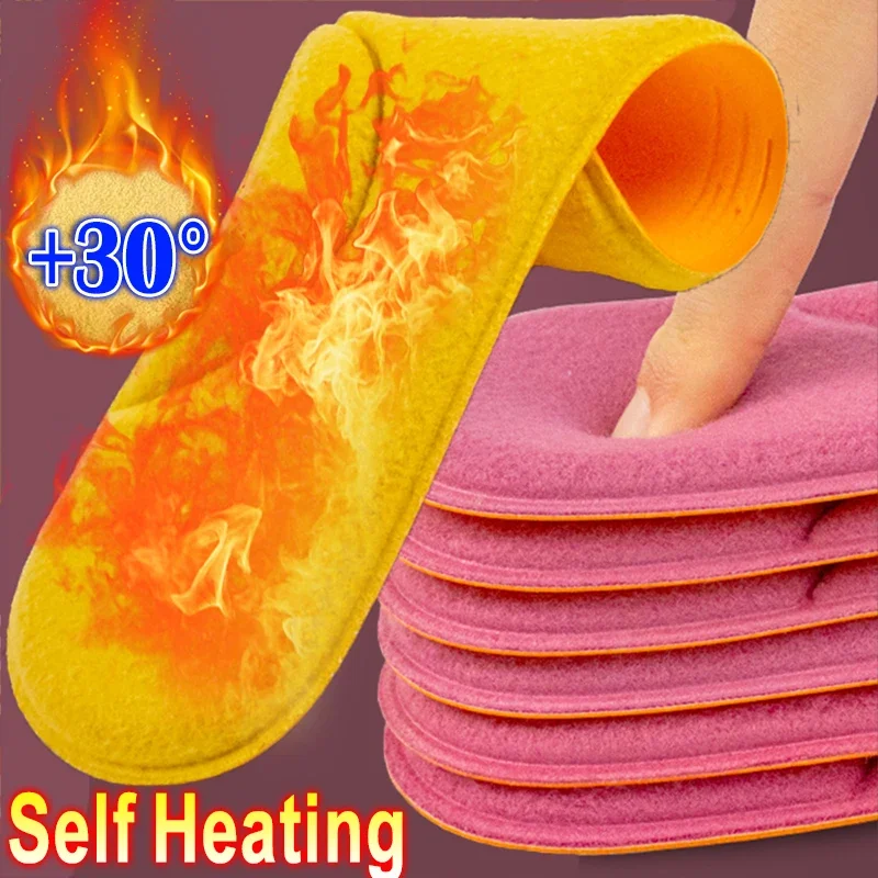 2/4pcs Self Heating Insoles Thermostatic Thermal Insole Massage Memory Foam Arch Support Shoe Pad Heated Pads Winter Men Women