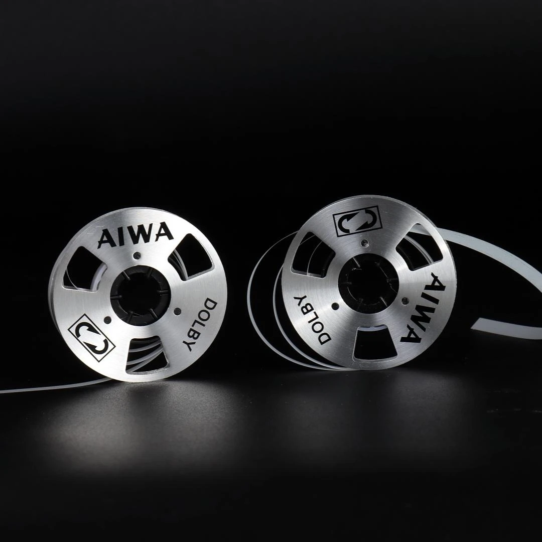 DIY Homemade (Aluminum) Reel To Reel Cassette for Audio Recording Cassette Tape  - Gold Silver (Pack of 4 Reels + 2 Wheel)