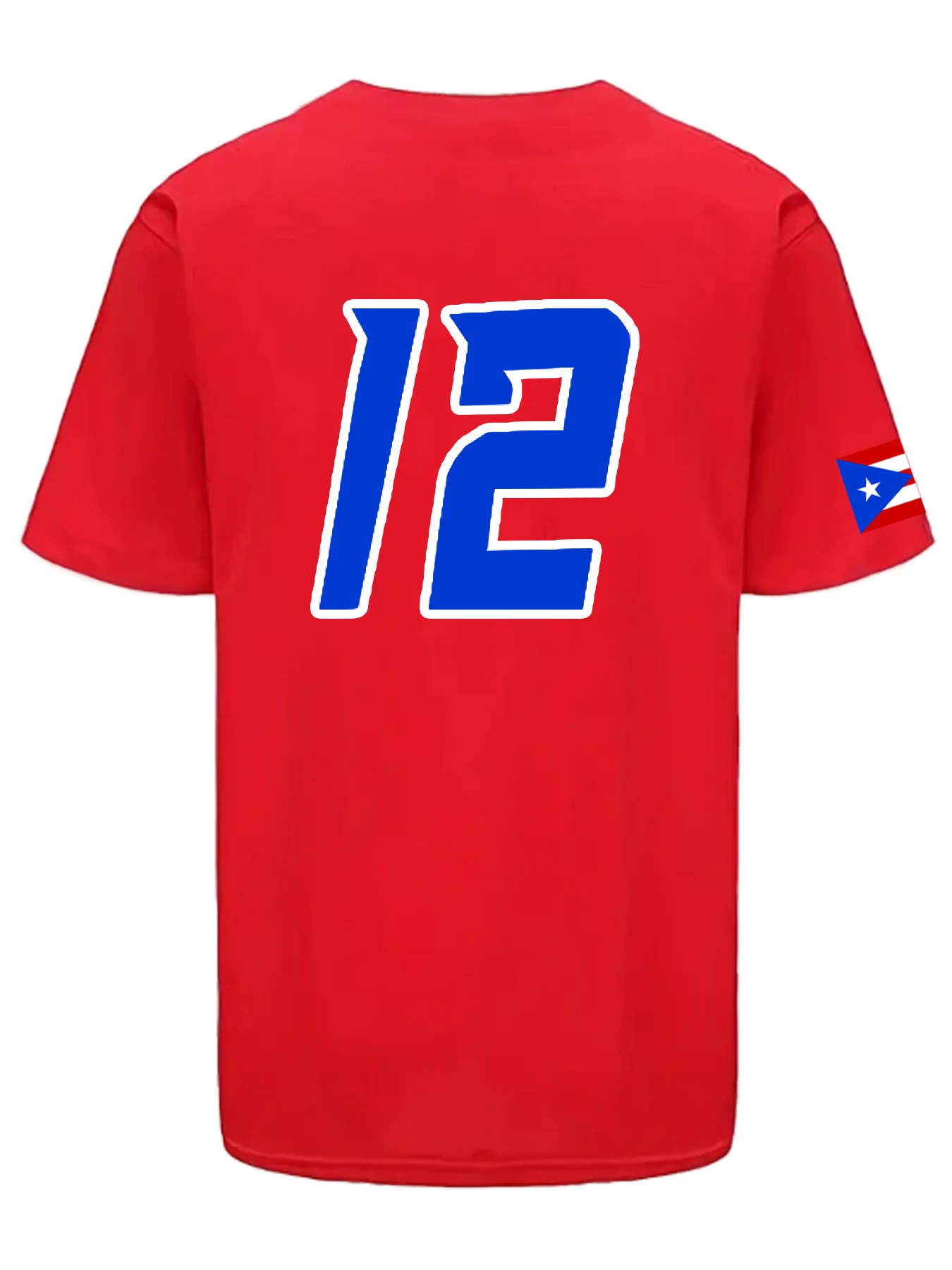 Maglia da baseball da uomo di Porto Rico # 12 uniformi sportive ricamate da cucito, abiti sportivi casual, camicie a maniche corte con bottoni