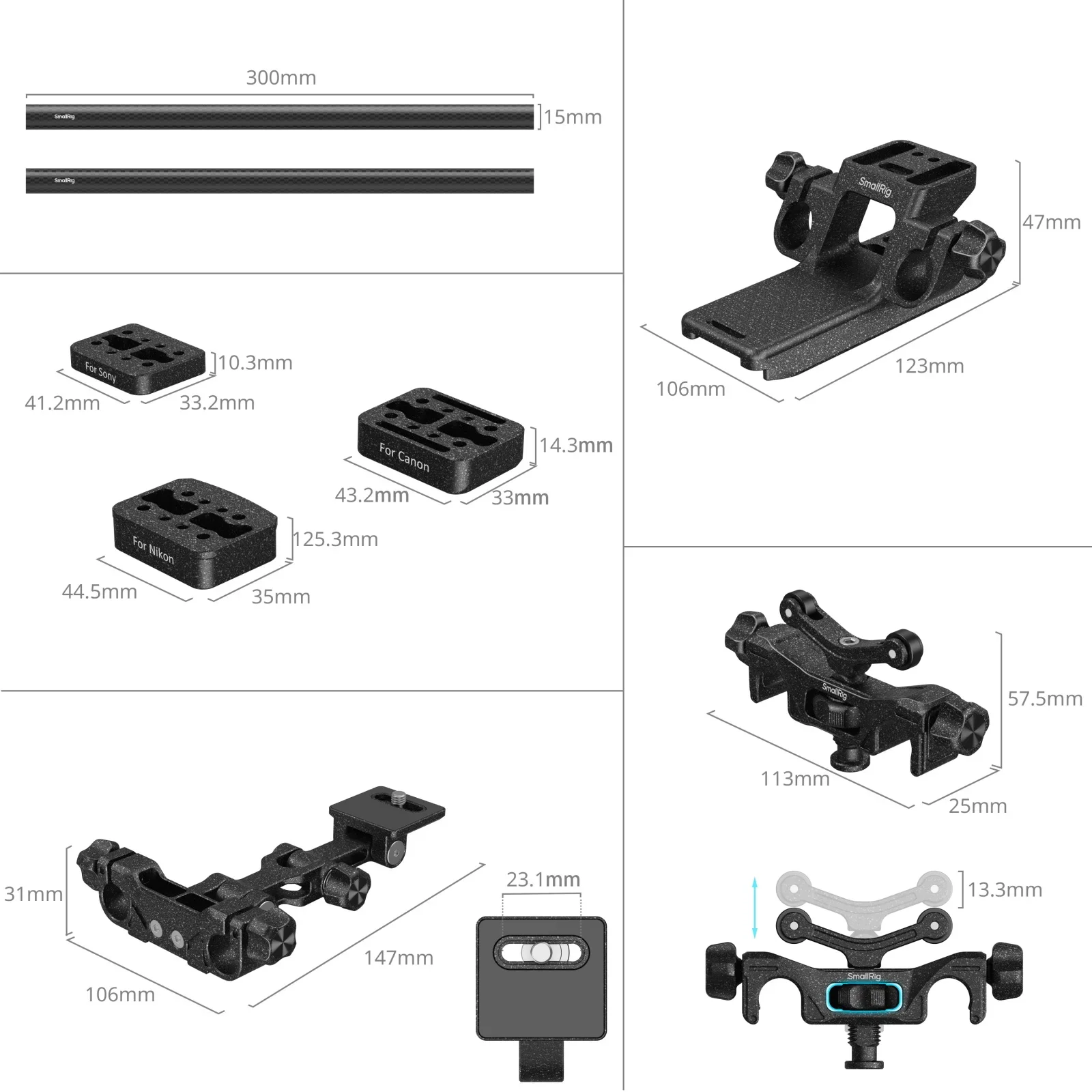 Smallrig Wildlife Photography Lens Support Kit Compatible with Popular Telephoto Lenses For Sony Canon Nikon Cameras Stability