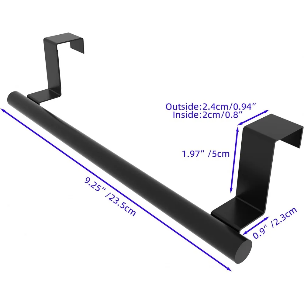 Cabinet Door Towel Rack, Kitchen Cabinet Door Towel Rack, Stainless Steel Cabinet Door Towel Rack, Matte Black