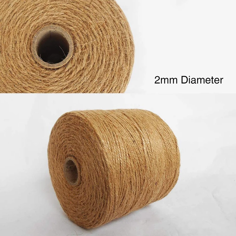 Jute Twine, 153m Jute String 3 Ply 2mm Thickness, Jute Rope for Decoration Garden Floristry DIY Arts Bundling Crafts