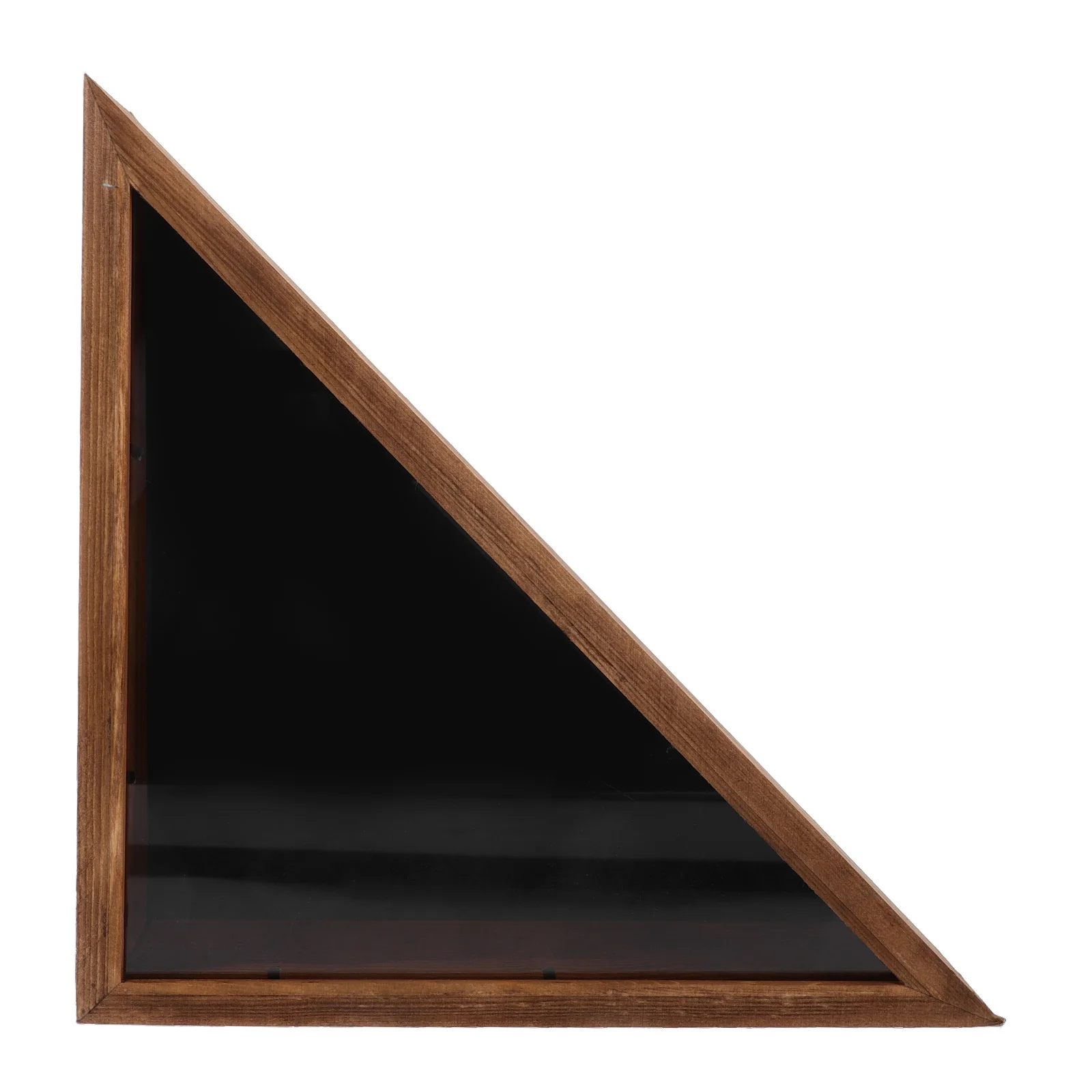

Wooden Flag Storage Box Brown Triangle Wall Decor Case for Folded Flags Memorial Display Container Home Storage