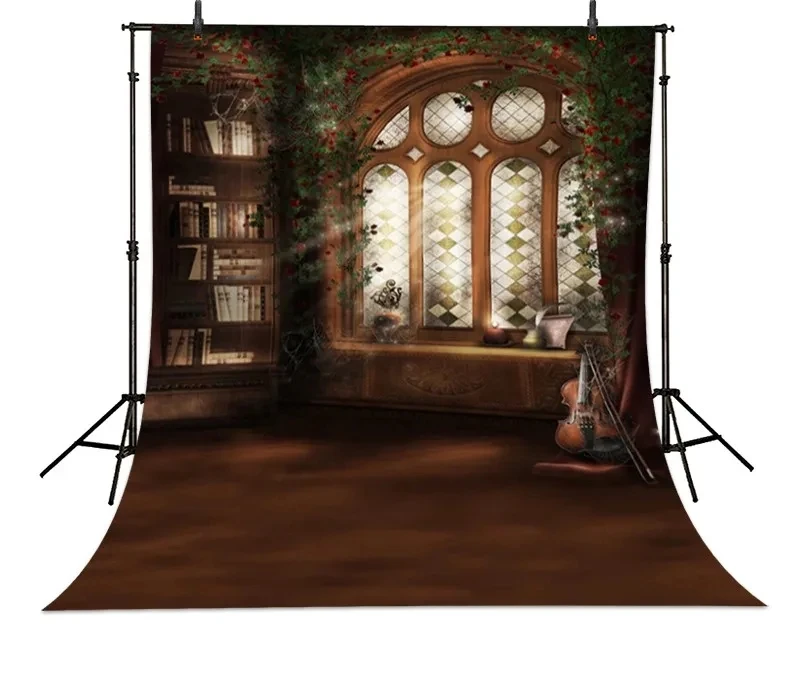 

Джонсон оконный свет скрипка книжный шкаф фоны высокого качества компьютерный принт детские фоны для фотостудии