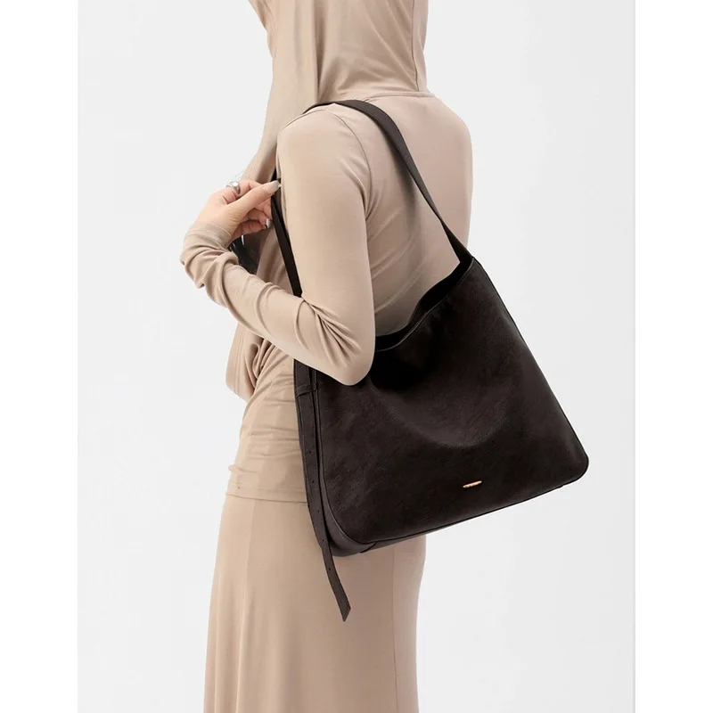 

Autumn Winter Luxury Brand Genuine Leather Women Shoulder Bags Cowhide Suede Totes Women Fashion Large Women Bucket Handbags