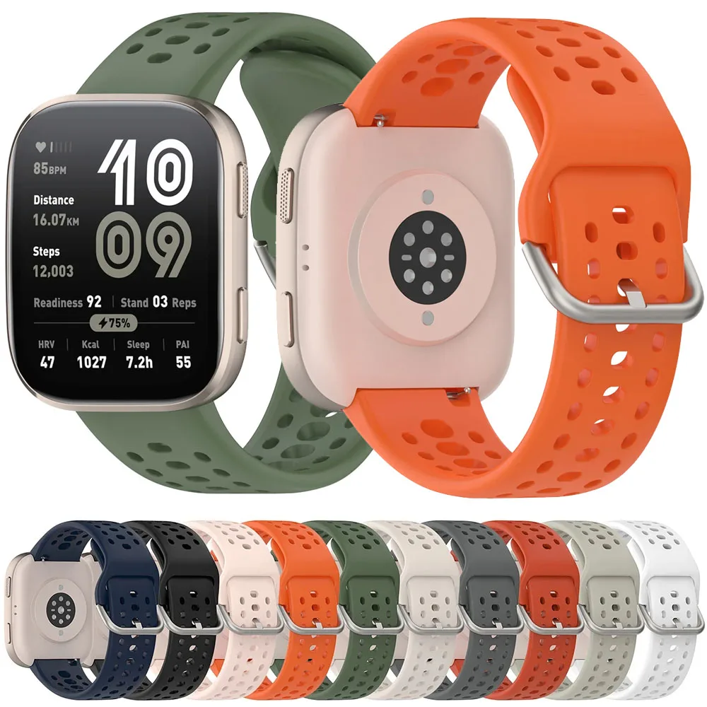 22mm Sport Silicone Strap for Amazfit Bip 6 Official Replaceable Wristband for Amazfit Balance 2/Bip 5/Cheetah Round/Active Max