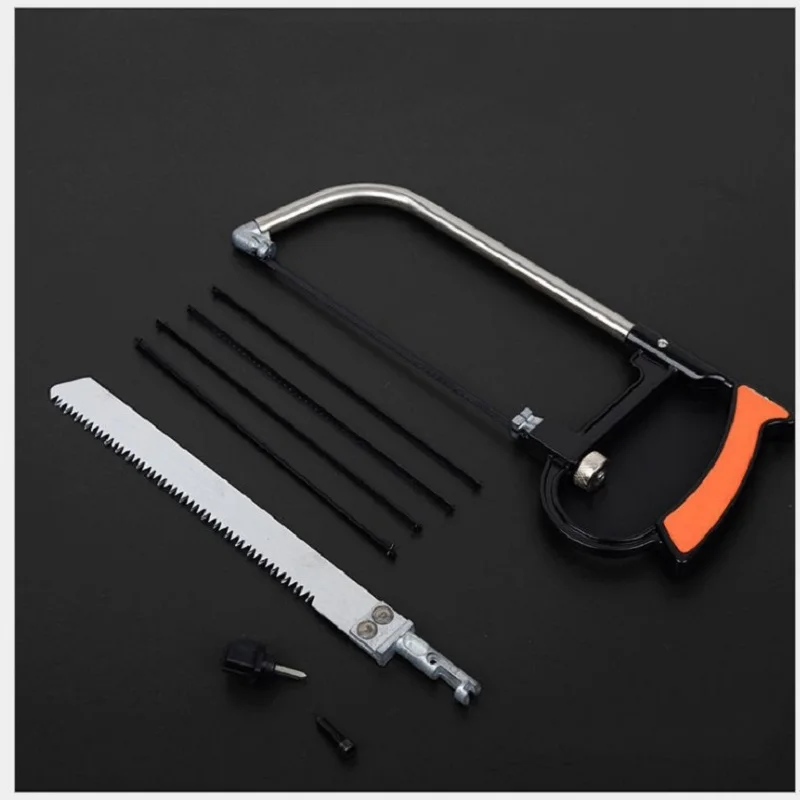 8in1 Saw Multi Purpose Hand DIY Steel Saw Metal Wood Glass Saw Kit 6 Blades Woodworking Metalworking Model Hobby Tool