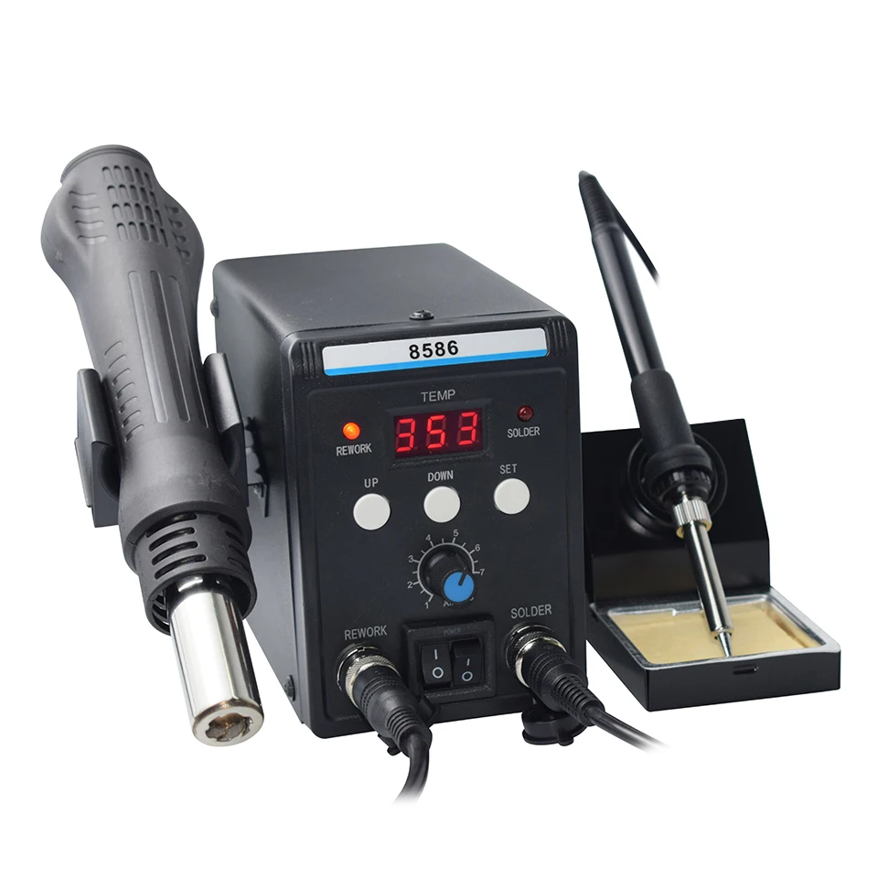 Soldering Station Eruntop 8586 Digital Display Electric Soldering Iron  Hot Air Heat Gun Welding machine Repair tools