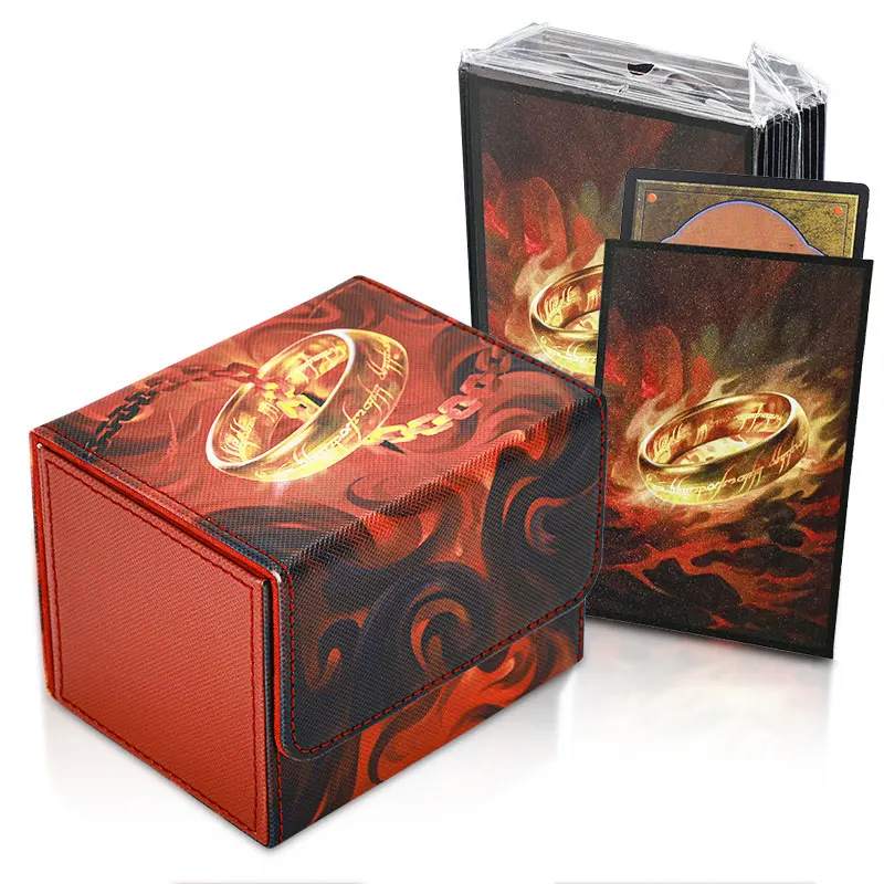 

Коробка для карт с 100 протекторами, держатель для хранения коллекционных карт, вмещает более 120 карт MTG с протекторами, матовая задняя панель, прозрачный дизайн